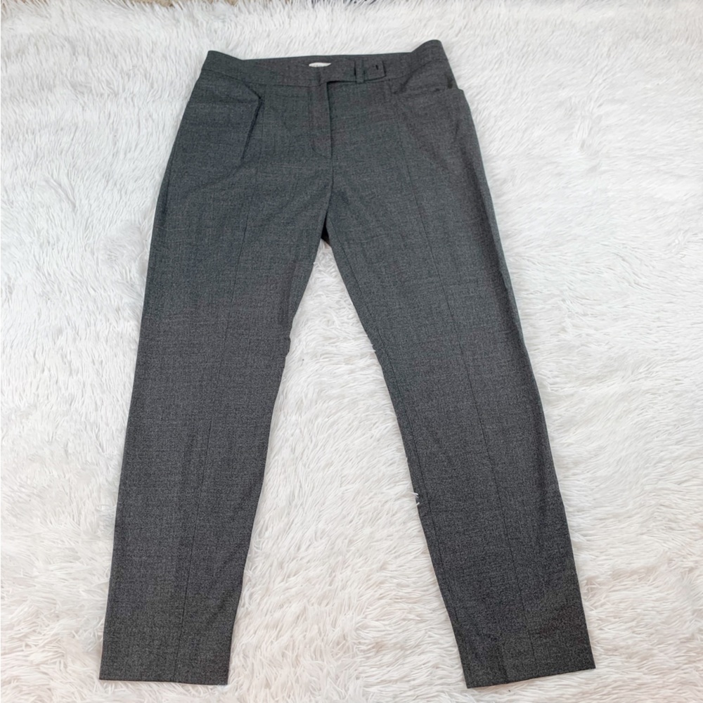 Paule Ka high rise flat front‎ virgin wool dress pants trousers workwear grey